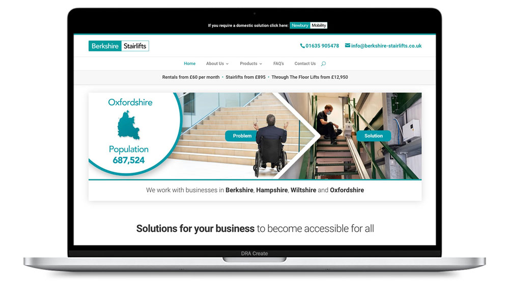 Berkshire Stairlifts web design