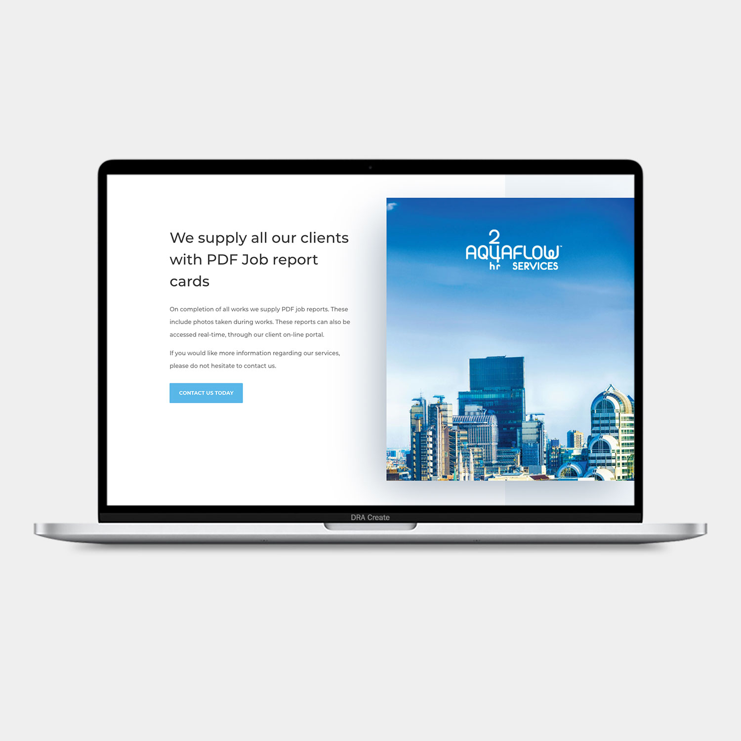 24 hour Aquaflow Services website design